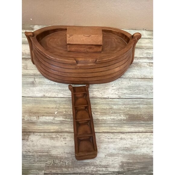 Hudson Pewter Noah’s Ark Set 1981 Wood Ark w/Noah and 11 Pairs of Pewter Animals - Picture 14 of 17